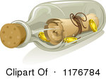 F) Clipart Illustration of a Wooden Treasure Che