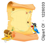 F) Clipart Illustration of a Wooden Treasure Che