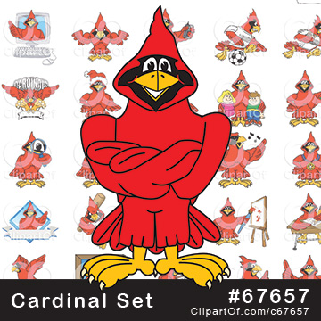 Cardinal Mascots - Royalty Free Clip Art Collection #67657