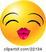 Clipart Illustration of a Yellow Emoticon Face Teasing, Winking And ...